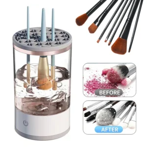 Nettoyeur de pinceaux de maquillage électrique 3 en 1, Spinner automatique, support de support de pinceaux de maquillage, livres paresseux pour femmes, laveuse de pinceaux, outil à séchage rapide